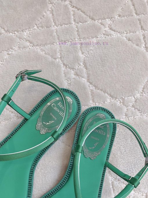 Ren * Caovell * Clamped Flat Sandals Original Mold, Diamond Buckle, Water Diamond Decorationj2fchqbf - Image 8