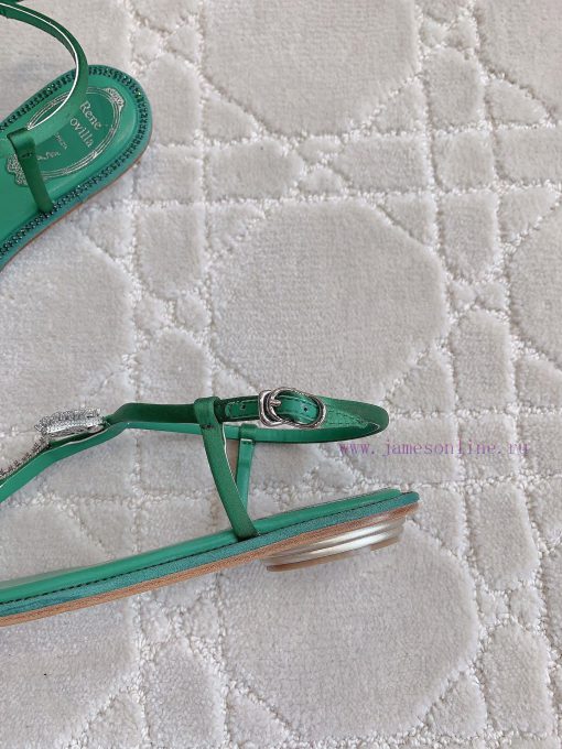 Ren * Caovell * Clamped Flat Sandals Original Mold, Diamond Buckle, Water Diamond Decorationj2fchqbf - Image 9