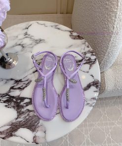 Ren * Caovell * Clamped Flat Sandals Original Mold, Diamond Buckle, Water Diamond Decorationyynt0jnh