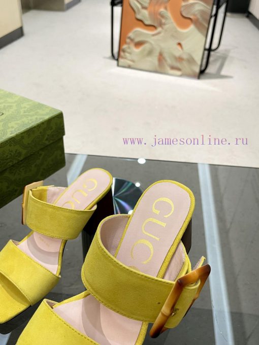 P, genuine leather outsoleGucclGucci's new bamboo buckle sandals The design is perfectly cra1gb4a9rf - Image 7