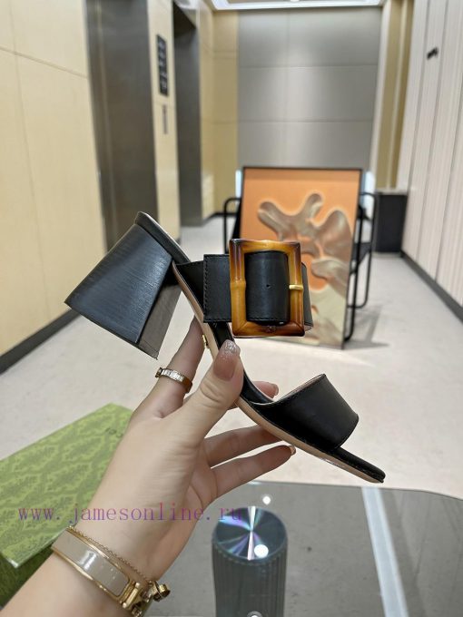P, genuine leather outsoleGucclGucci's new bamboo buckle sandals The design is perfectly cravmd1bvmy - Image 2