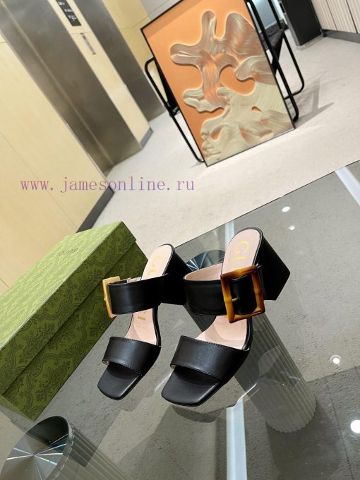 P, genuine leather outsoleGucclGucci's new bamboo buckle sandals The design is perfectly cravmd1bvmy - Image 5