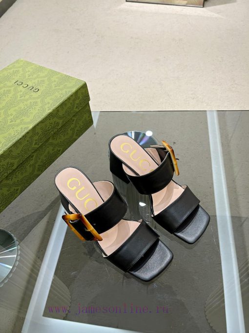 P, genuine leather outsoleGucclGucci's new bamboo buckle sandals The design is perfectly cravmd1bvmy - Image 6