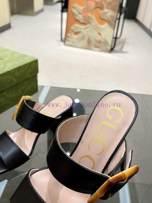 P, genuine leather outsoleGucclGucci's new bamboo buckle sandals The design is perfectly cravmd1bvmy - Image 8