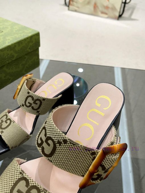 P, genuine leather outsoleGucclGucci's new bamboo buckle sandals The design is perfectly crat88k7c0a - Image 9