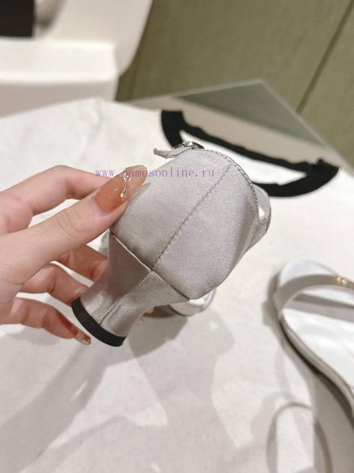 | ²⁰²4 𝐬𝐬  🤍🤎𝐂𝐡 * 𝐧𝐞𝐥 Chanel Hot selling Genuine Silk One Belt SandalsThe upper of the shsq4509s5 - Image 6