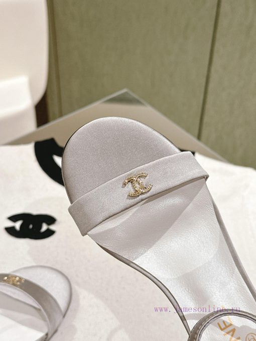 | ²⁰²4 𝐬𝐬  🤍🤎𝐂𝐡 * 𝐧𝐞𝐥 Chanel Hot selling Genuine Silk One Belt SandalsThe upper of the shsq4509s5 - Image 7