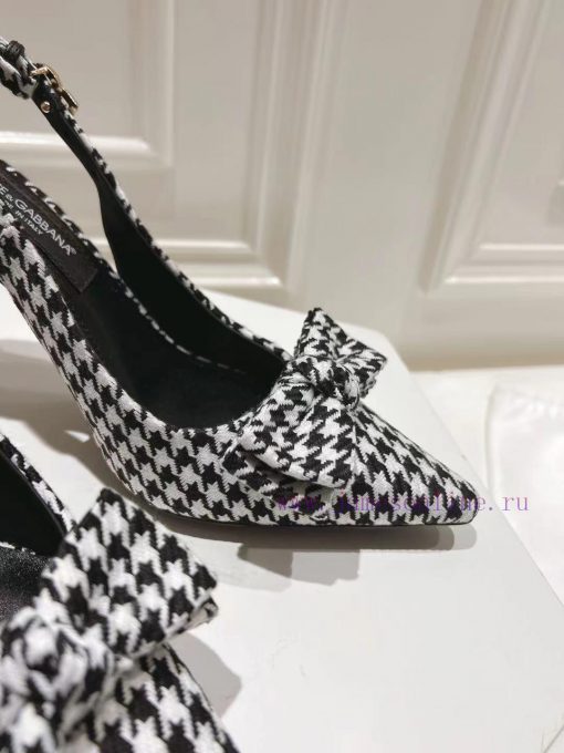35-42 size genuine leather outsole, small square toe houndstooth fabric, single shoe sheepskumys962e - Image 8