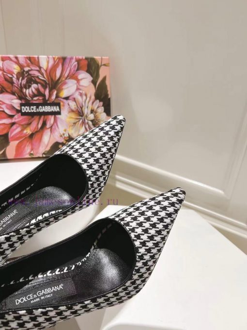 35-42 size genuine leather outsole, small square toe houndstooth fabric, single shoe sheepskjdpxvkaq - Image 8