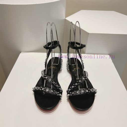 Christian Louboutin CL diagonal strap rivet flat sandalsFull original one-to-one mold custom5dgu2tdr