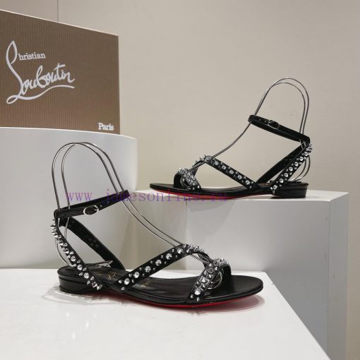 Christian Louboutin CL diagonal strap rivet flat sandalsFull original one-to-one mold custom5dgu2tdr - Image 7