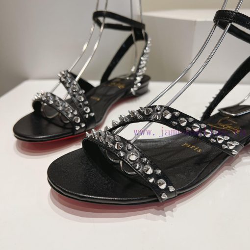 Christian Louboutin CL diagonal strap rivet flat sandalsFull original one-to-one mold custom5dgu2tdr - Image 8
