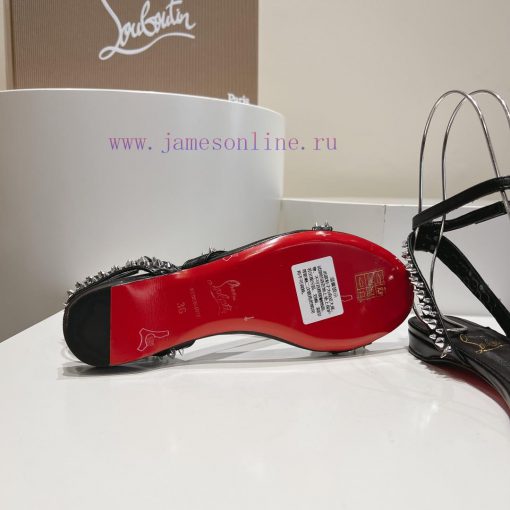 Christian Louboutin CL diagonal strap rivet flat sandalsFull original one-to-one mold custom5dgu2tdr - Image 10