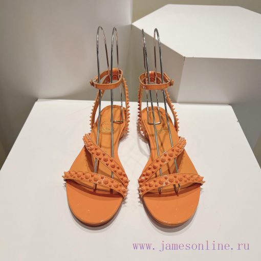 Christian Louboutin CL diagonal strap rivet flat sandalsFull original one-to-one mold customksnb9d19