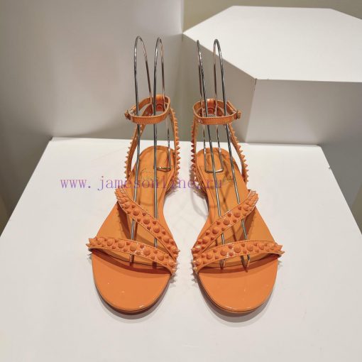 Christian Louboutin CL diagonal strap rivet flat sandalsFull original one-to-one mold customksnb9d19 - Image 2