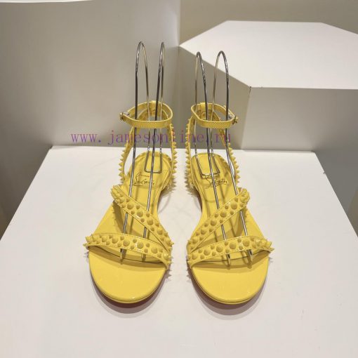 Christian Louboutin CL diagonal strap rivet flat sandalsFull original one-to-one mold custom1sh3xm5y - Image 2