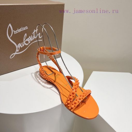 Christian Louboutin CL diagonal strap rivet flat sandalsFull original one-to-one mold customksnb9d19 - Image 6