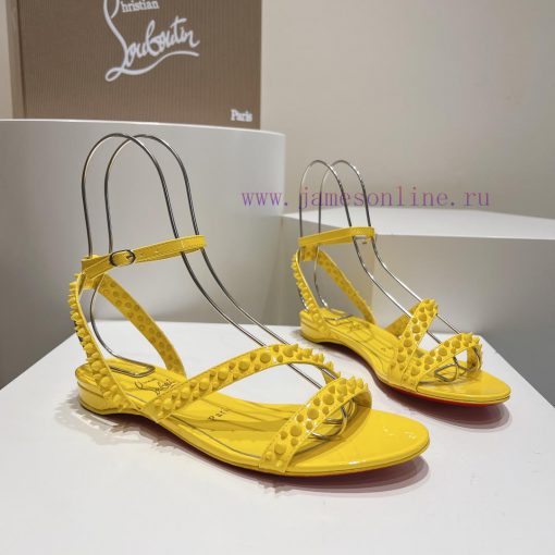 Christian Louboutin CL diagonal strap rivet flat sandalsFull original one-to-one mold custom1sh3xm5y - Image 4