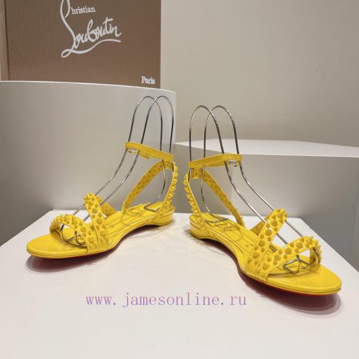 Christian Louboutin CL diagonal strap rivet flat sandalsFull original one-to-one mold custom1sh3xm5y - Image 5