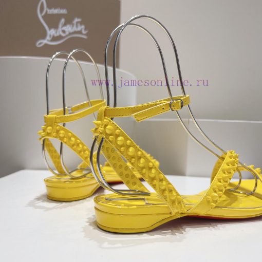 Christian Louboutin CL diagonal strap rivet flat sandalsFull original one-to-one mold custom1sh3xm5y - Image 9