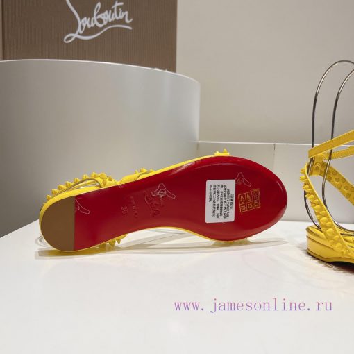 Christian Louboutin CL diagonal strap rivet flat sandalsFull original one-to-one mold custom1sh3xm5y - Image 10