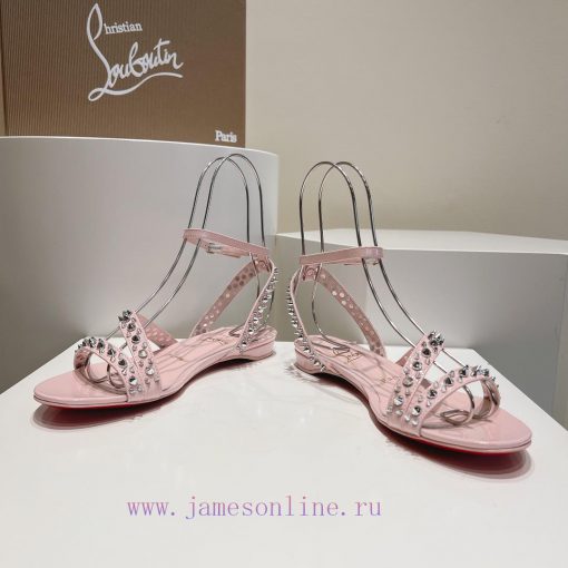 Christian Louboutin CL diagonal strap rivet flat sandalsFull original one-to-one mold custom4ca0n9np - Image 5