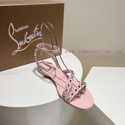 Christian Louboutin CL diagonal strap rivet flat sandalsFull original one-to-one mold custom4ca0n9np - Image 6