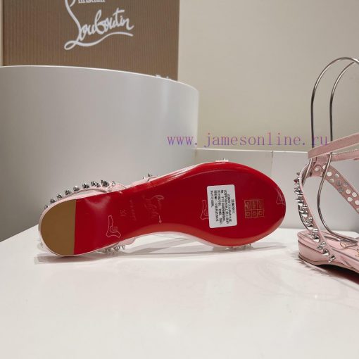 Christian Louboutin CL diagonal strap rivet flat sandalsFull original one-to-one mold custom4ca0n9np - Image 10