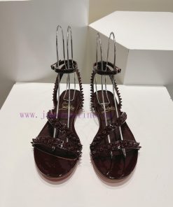 Christian Louboutin CL diagonal strap rivet flat sandalsFull original one-to-one mold customk6ifeemg