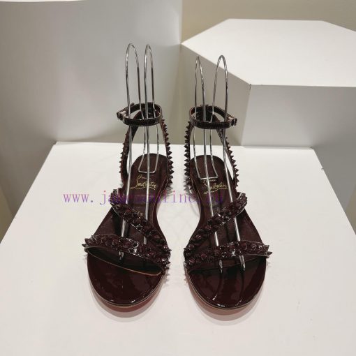 Christian Louboutin CL diagonal strap rivet flat sandalsFull original one-to-one mold customk6ifeemg