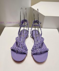 Christian Louboutin CL diagonal strap rivet flat sandalsFull original one-to-one mold customb79816xp