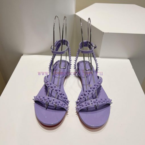 Christian Louboutin CL diagonal strap rivet flat sandalsFull original one-to-one mold customb79816xp - Image 2
