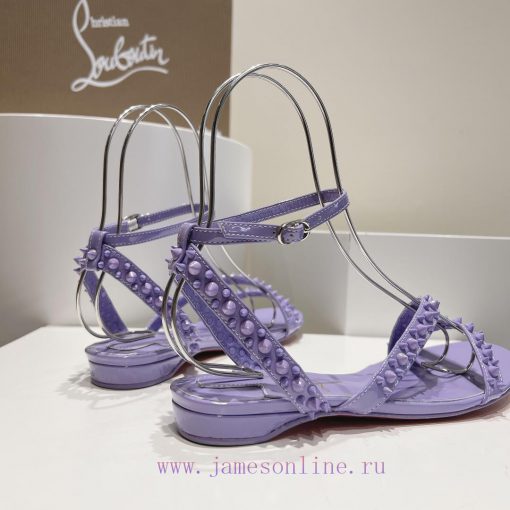 Christian Louboutin CL diagonal strap rivet flat sandalsFull original one-to-one mold customb79816xp - Image 9