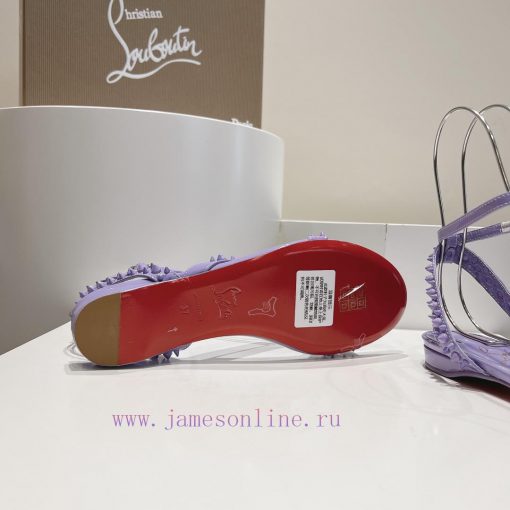 Christian Louboutin CL diagonal strap rivet flat sandalsFull original one-to-one mold customb79816xp - Image 10