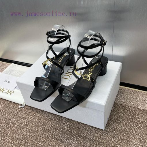 Dior DIOR 2024 Spring/Summer New High End Collection C'est Thick Heel Square Head Women's Shlmev5kz4 - Image 3