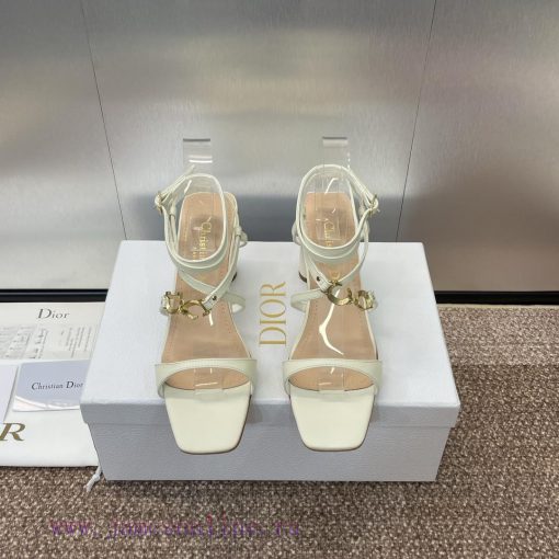 Dior DIOR 2024 Spring/Summer New High End Collection C'est Thick Heel Square Head Women's Sh7ppz09oe