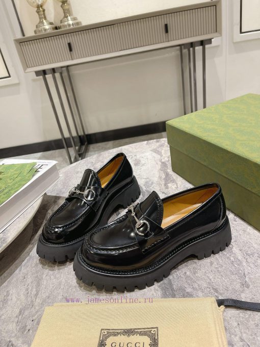 .gucc …i fw24 new arrival～G's classic thick soled height increasing loafers new productThe lm193c1b1 - Image 5