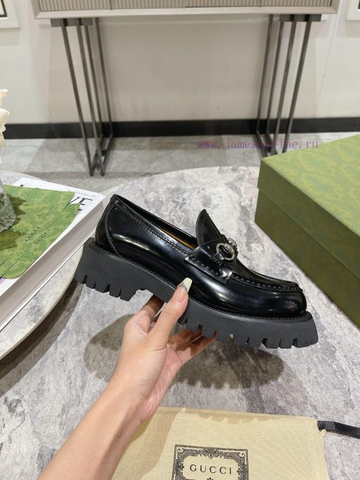 .gucc …i fw24 new arrival～G's classic thick soled height increasing loafers new productThe lm193c1b1 - Image 6