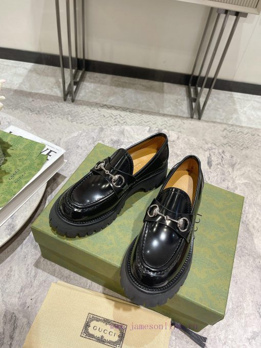 .gucc …i fw24 new arrival～G's classic thick soled height increasing loafers new productThe lm193c1b1 - Image 7