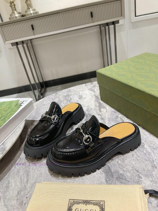 gucc …i fw24 new arrival～G Home Classic Thick Bottom Height Increasing Lefu Slippers New Prooymhv38f - Image 5
