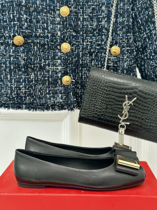 Ferragamo/Ferragamo 24AW Early SpringSquare headed butterfly buckle shoes ballet shoesBalletguo016ld - Image 2
