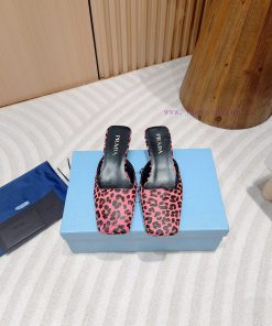 -24Fw Summer New Prada Square Head Leopard Pattern Muller Half SlippersThis leopard print M bdmmyon0