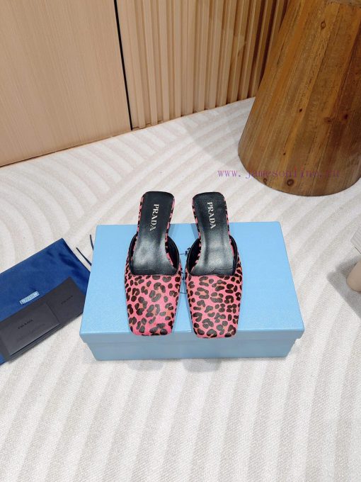 -24Fw Summer New Prada Square Head Leopard Pattern Muller Half SlippersThis leopard print M bdmmyon0