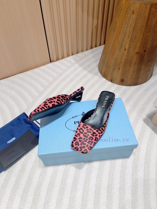-24Fw Summer New Prada Square Head Leopard Pattern Muller Half SlippersThis leopard print M bdmmyon0 - Image 4