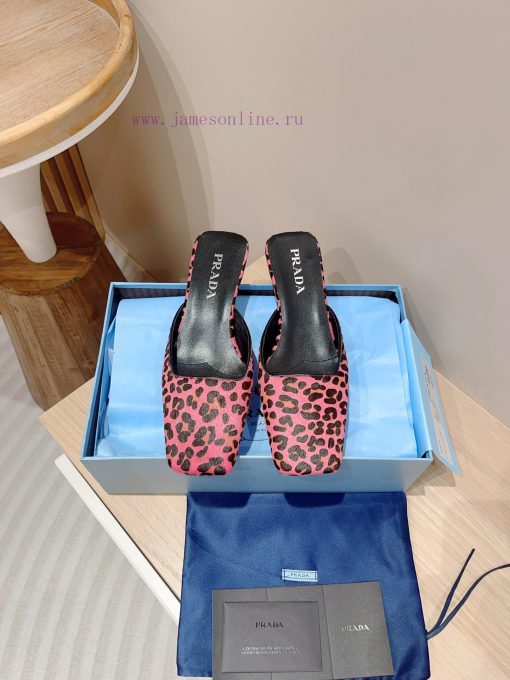 -24Fw Summer New Prada Square Head Leopard Pattern Muller Half SlippersThis leopard print M bdmmyon0 - Image 5