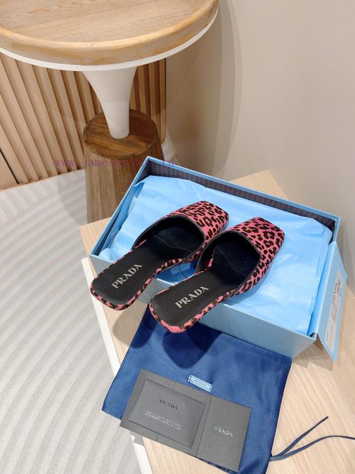 -24Fw Summer New Prada Square Head Leopard Pattern Muller Half SlippersThis leopard print M bdmmyon0 - Image 6