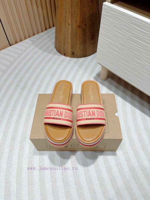 -24Ss new Dior Riviera Dway embroidered thick soled slippers in jelly colorThis Dway thick s9gtyaczc - Image 2