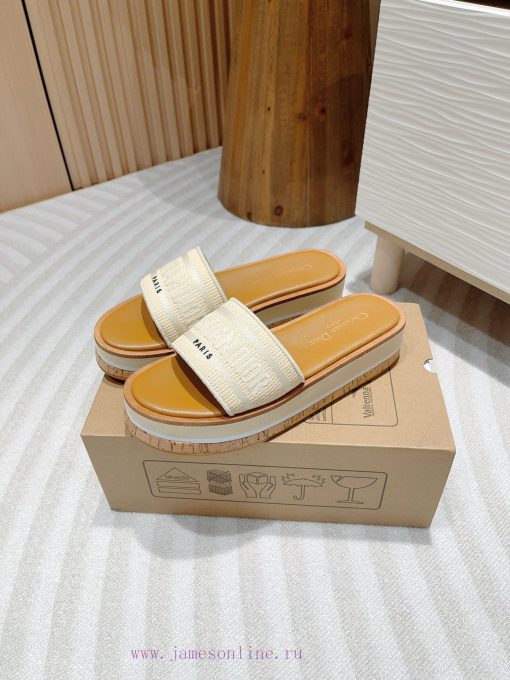 -24Ss new Dior Riviera Dway embroidered thick soled slippers in jelly colorThis Dway thick ssmbtya5n - Image 3
