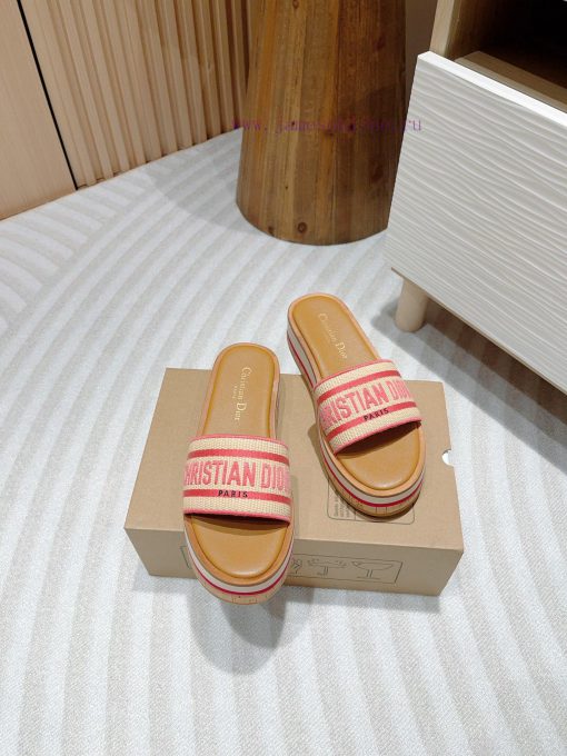 -24Ss new Dior Riviera Dway embroidered thick soled slippers in jelly colorThis Dway thick s9gtyaczc - Image 4