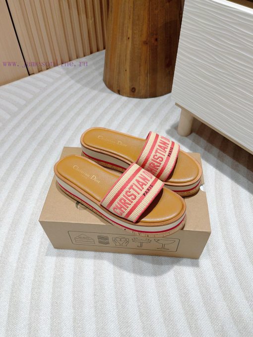 -24Ss new Dior Riviera Dway embroidered thick soled slippers in jelly colorThis Dway thick s9gtyaczc - Image 5